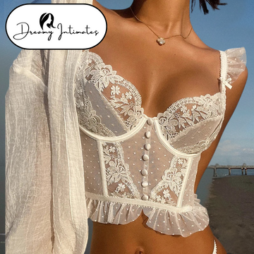 Embroidery Lace Corset Bralette